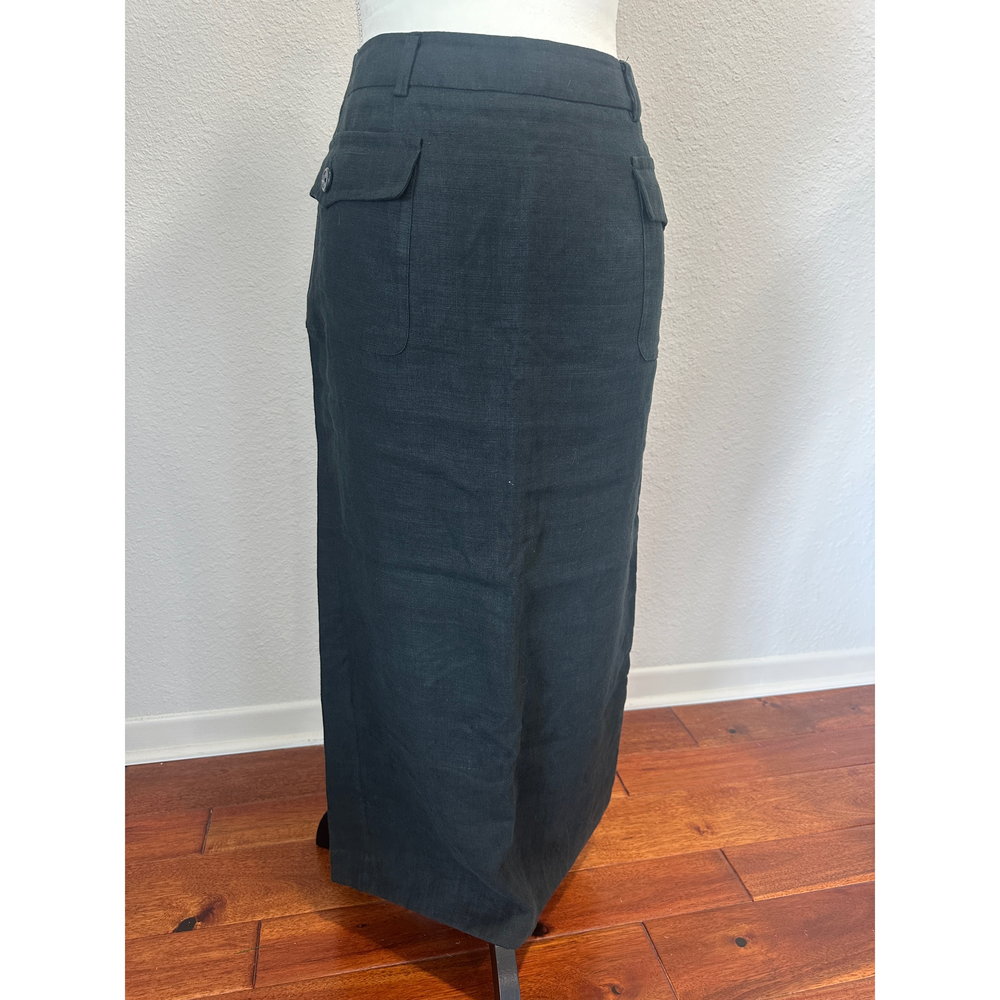 Ralph Lauren Linen Maxi Skirt in Gray